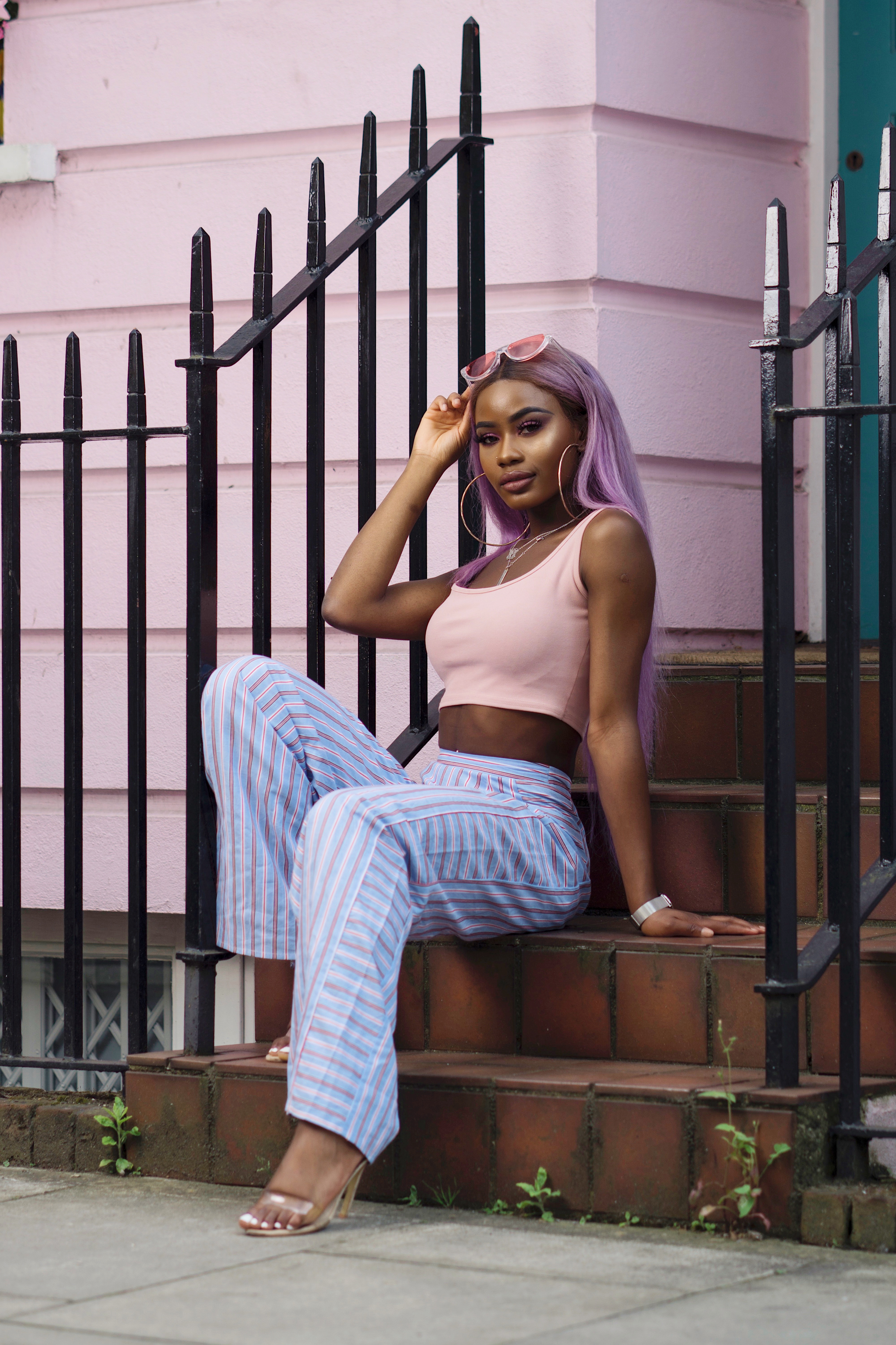 Billykiss Azeez. Your Favourite Muse. Fashion Irish British Blogger. African Blogger. SS18. Missy Empire. Purple Hair. Quantico. Classy Outfit. 